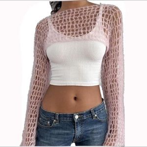 Handmade Baby Pink Crochet Bolero💘